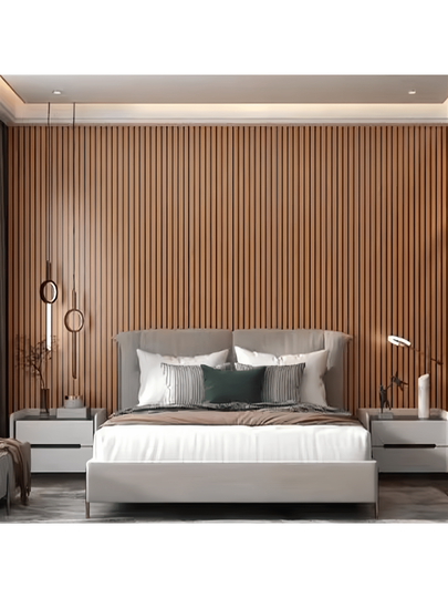 Roll Wood Wand Panel Peel Stick, Bruin ative Slat Room Wallpaper Home Living Room, Self Adhesive Covering Panels Cabinets,Boho 17.71in 39.37/118/196.85 view 4