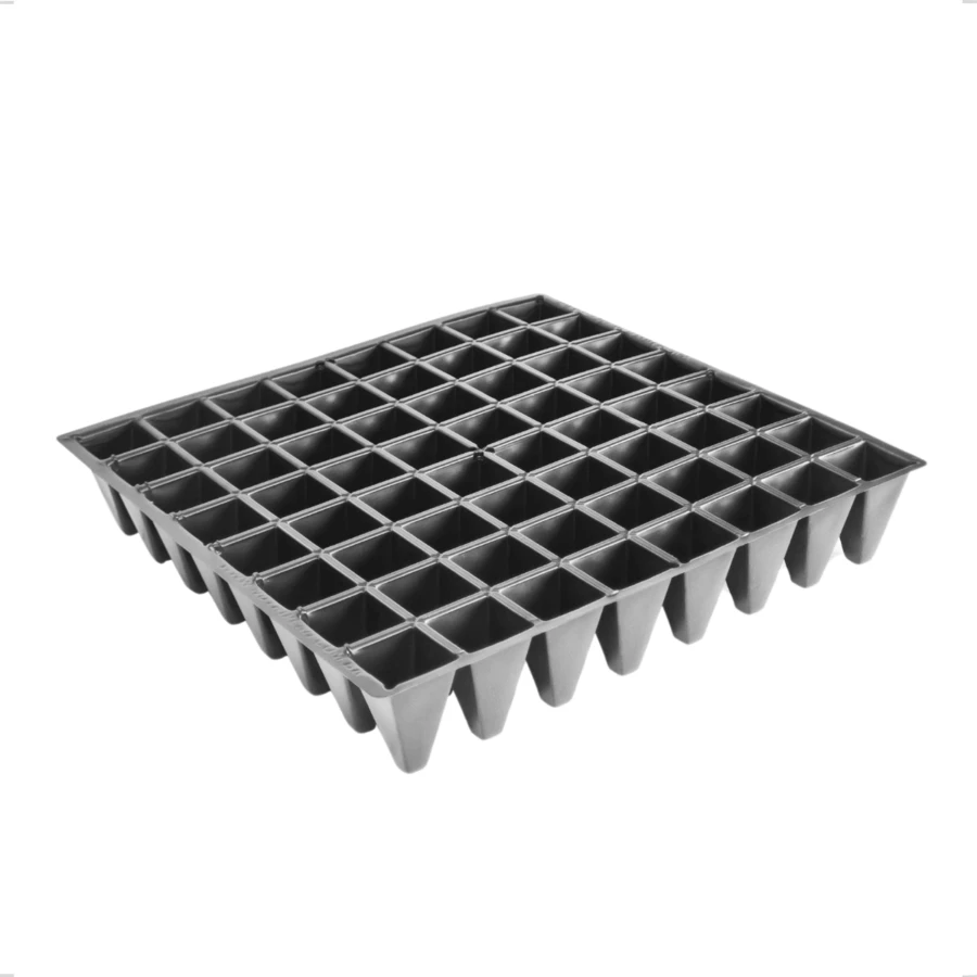 Bandejas Produção Mudas Sementeira 64 Células Plantio de diversas plantas Nutriplast - Preto - Visão 1