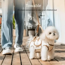 A Cute And Versatile Dog Leash Harness - Portable, Breathable, And Slip-Resistant Pet Harness, Equipped With Adjustable Shoulder Straps, Suitable For Cats And Dogs, Cross-Body Or Shoulder-Borne, Pet Supplies | Fashionable Dog Gear