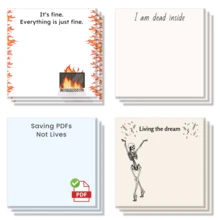 4pcs Funny Office Sticky Notes 3x3 Inch 50 Sheets Funny Office Note Pads Adhesive Funny Office Sticky Notes For School Office Home Supplies Students Teachers Gift Back To School - Black and White - View 10