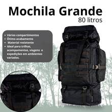 Waterproof Tactical Military Backpack 80 Liters Large Reinforced Camping Trail Mountaineering Cycling Camping Bag - 黑色 - 查看 2