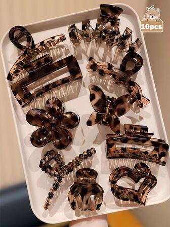 10pcs Fashionable & Elegant Hair Clips, Practical & Decorative Gift For Girls, Suitable For Commuting, Casual Occasions, Adding A Minimalist Sophisticated Touch To Your Look