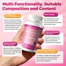 MULITTEA Christmas Gifts | Gifts For Women - Multivitamin For Women 18+ Daily - Biotin 10000mcg For Hair,Skin,Nails - Methylated B9,B12 For Energy & Focus - Vitamin A,C,D,E & More - 120 CT 2 Pack - 120 Count (Pack of 1) - 查看 4