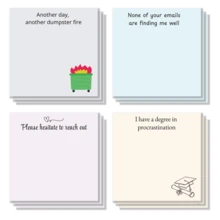 4pcs Funny Office Sticky Notes 3x3 Inch 50 Sheets Funny Office Note Pads Adhesive Funny Office Sticky Notes For School Office Home Supplies Students Teachers Gift