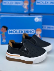 Baby Boy's Shoes Adjustable Children's Sneakers Baby Boy's Shoes Easy Fit Comfortable Molekinho - 黑色 - 查看 6