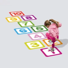 10 Stücke/Set Lebendige karierte digitale Bodenaufkleber - wasserdicht, selbstklebend, abnehmbar, leicht zu reinigen - perfekt für Hüpfburg und Heimdekoration, Größe: 20cm*20cm