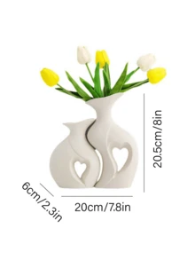 White Ceramic Vase Set Of 2 Home Decor, Minimalist Nordic Bohemian Vase Decoration, Wedding, Living Room, Dining Table, Bedroom, Entryway, Office, Coffee Table Decor Room Decor Flower Vase Glass Vase