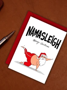 1pc Christmas Greeting Card With Envelope, Cute Santa Claus Card, Suitable As Christmas Gift For Family, Colleagues, Friends, Son, Daughter - Multicolor - View 8