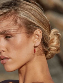 1 Pair Fade-Resistant Cute Red Chili Pepper Hoop Earrings, Suitable For Women's Daily Wear