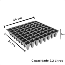Bandejas Produção Mudas Sementeira 64 Células Plantio de diversas plantas Nutriplast - Preto - Visão 2