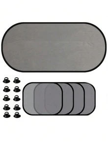 1-5件通用汽车遮阳罩可折叠汽车侧窗后挡风玻璃网状遮阳罩汽车挡风玻璃后罩汽车后玻璃遮阳帘 - 均碼 - 查看 1