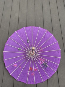 Sombrilla de bambú colorida para decoración de bodas, tela de sombrilla de bambú estilo chino H G Q - Morado - Ver 2