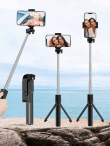 Trípode de 170 cm /66 .93 pulgadas, un trípód de selfie reutilizable con control remoto inalámbrico, adecuado para varios modelos de teléfonos móviles e ideal para transmisiones en vivo al aire libre, selfies de video y uso portátil. Sirve como soporte de trápodes para escenarios como vacaciones de verano, viajes, actividades al exterior y transmisión en directo. Para vacaciones, viaje, eventos al Aire Libre, transmisión de transmisiones, grabación estable