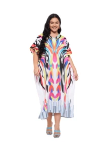 Gypsie Blu Plus Size Kaftan For Women  Beach Swimsuit Coverup Lounge Wear Housedress Long Caftan - 多色印刷 - 查看 8