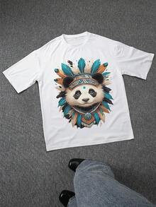 T-Shirt mit -Panda-Grafik für Herren, einzigartiges Design, bequeme Passform, perfekt für die Freizeit. Heben Sie sich mit diesem auffälligen T-Shirt mit Panda-Aufdruck von der Masse ab, hochwertiger Stoff