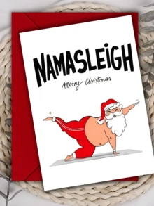 1pc Christmas Greeting Card With Envelope, Cute Santa Claus Card, Suitable As Christmas Gift For Family, Colleagues, Friends, Son, Daughter - Multicolor - View 5