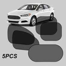 5 Piece Car Sun Visor Set, Full Protection For Front And Rear Seat Side Windows And Rear Glass, High Density UV Resistant Black Mesh Fabric, Blocks Harmful Sunlight, Reduces Heat Buildup, Suction Cup Attachment, Secure Fit On All Vehicle Windows, Lightweight Foldable Design, Easy To Store, Ideal For Hot Weather And Outdoor Parking, Passenger Privacy And Comfort, Reusable Durable Sunshade Set, Perfect For Family Cars And Road Trips - Black - View 4