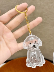 Transparent Pet Hair Storage Box Pendant Keychain - For Dog Owner Keys, Bags, Home Or Outdoor Organizer - Pet Memorial , Suitable For Dog Lovers Halloween Accessories Teachers Day Christmas Gift Ideas