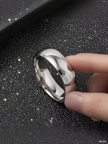 6mm Durable Titanium Steel Ring For Men And Women - Individually Unplated, Simple Design, Ideal Gift - 銀色 - 查看 3