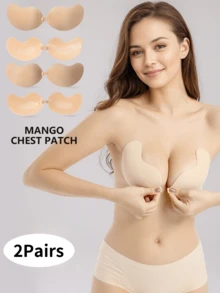 2 حمالة صدر لاصقة من السيليكون | حمالة صدر بدون أشرطة غير مرئية مع رفع للنساء | ضروري لفستان بدون ظهر - غطاء حلمة لاصق مع دعم رفع