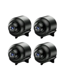 480P/720P迷你高清家用安防摄像头，带夜视、移动侦测报警和连续录像功能，单/双/四摄像头套装，小巧便携，适用于车载和室内 - 黑色 - 彩色 - 查看 11