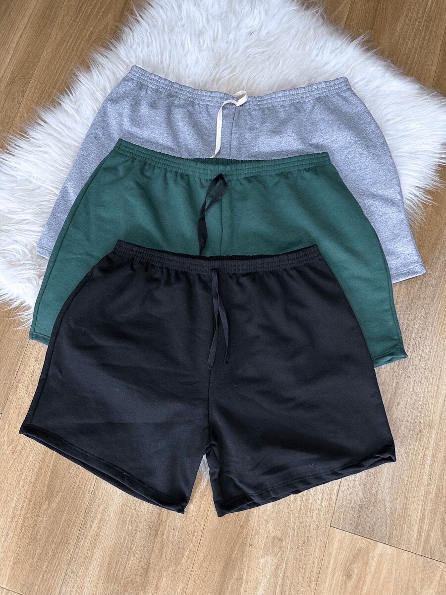 Women's Shorts 3-Piece Kit, Sweatshirt Shorts, Sweatshirt Shorts, Sweatshirt Knit - 彩色 - 查看 1