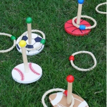 1pc Outdoor Sports Theme Rope Ring Game Set With Clown Base, Suitable For Sensory Games And Skill Development, Lawn Play Area, Outdoor Recreational Equipment, Colorful Game Setup, Durable Rope Material, Outdoor Playground Equipment, Random Color