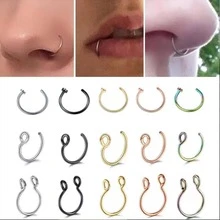 15pcs/set Funky Stainless Steel Minimalist Nose Ring For Women For Daily Decoration - Multicolor - View 5