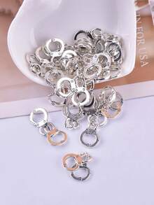 10个装 小型手铐造型合金复古万圣节美甲饰品 3D朋克银色金属配件 美甲装饰 DIY美甲配件 美甲用品 - 彩色 - 查看 5