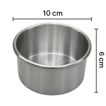 Set De 5 Moldes De Aluminio De 10 cm  Cada Uno Ideal Para Hornear Roles, Panques, Panes Etc....| Moldes Redondos para Pasteles y Repostería - Plateado - Ver 1