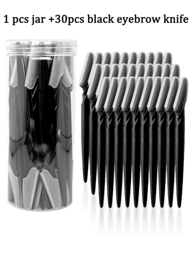 Zestaw 30/12/6/3/1 szt. Czarny zestaw do pielęgnacji brwi i maszynki do golenia, trymer do brwi i maszynka do golenia, peelingujące narzędzie do dermaplaningu, trymer do usuwania włosów z ciała i zestaw maszynek do twarzy i brwi, długie ostrze z precyzyjną osłoną, narzędzia do modelowania brwi dla kobiet, odpowiednie do użytku w podróży, makijaż, tanie, wystrój pokoju, toaletka, podróż, sypialnia, akcesoria do makijażu, maszynka do brwi, tanie, prezenty świąteczne, makijaż, narzędzia do makijażu, tanie rzeczy, prezenty, prezenty dla kobiet, prezenty świąteczne