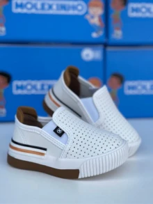 Baby Boy's Shoes Adjustable Children's Sneakers Baby Boy's Shoes Easy Fit Comfortable Molekinho - 白色 - 查看 3