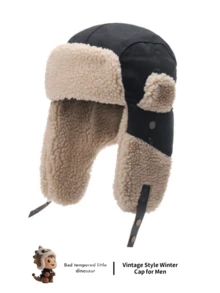 1pc Men's Goggles & Earflap Hat, Thick Windproof Outdoor Ski Hat, Warm Versatile Cold Weather Cap, Loose Fit