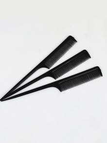 Peine de cola de estilo de peinado de maquillaje negro/Peine de doble cara, peine de salón negro para trenzar/recogidos/maquillaje, kit de peinado, para peluquería, salón de belleza y artículos esenciales de viaje