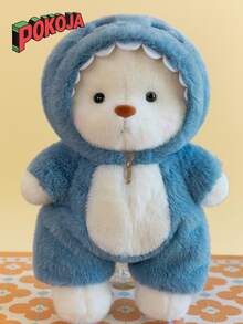 可爱关节泰迪熊毛绒动物玩具生日礼物睡枕毛绒娃娃母亲节礼物送给家人和朋友 - 藍色 - 查看 2