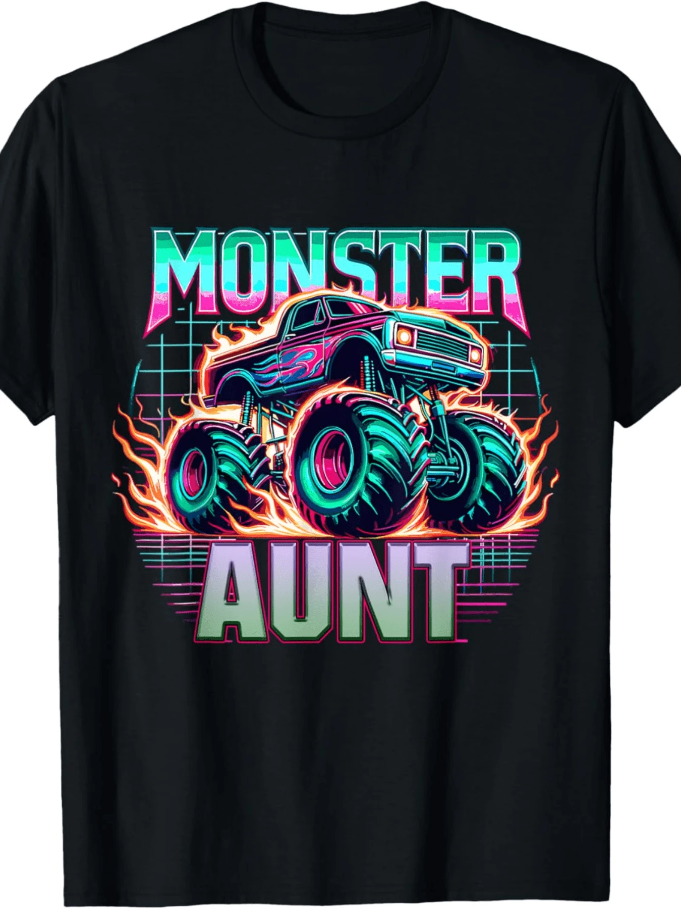 Monster Truck Aunt Monster Truck Are My Jam Truck Lovers T-Shirt - màu đen - Xem 1