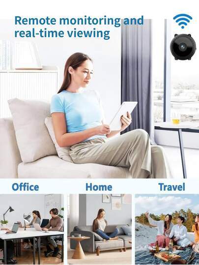 1pc Remote Wireless Infrared HD WiFi Camera, Slimme Home Security Monitor, Pet Monitoring Schattige Cartoon Recording Surveillance Night Vision, Mobile Control, Motion Detection, TF Card Storage, 1080P HD, A12 Bluetooth Connectivity, Clear Lens, ed Image Quality, Secure Protection, Visible Vision view 2