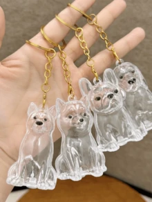Transparent Pet Hair Storage Box Pendant Keychain - For Dog Owner Keys, Bags, Home Or Outdoor Organizer - Pet Memorial , Suitable For Dog Lovers Halloween Accessories Teachers Day Christmas Gift Ideas