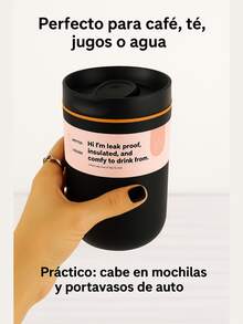 Vaso térmico de acero inoxidable RR-34, termo portátil de 480 ml, accesorio diario para café o té, resistente y elegante, vaso de viaje apto para trabajo y deporte, fácil de transportar - Rosa - Ver 4