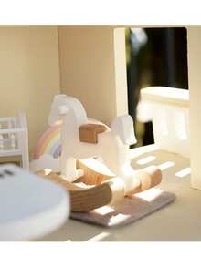 1 件迷你摇摆木马模型装饰品、微型园艺配件、微型庭院场景道具模型、精美工艺品、娃娃屋装饰、微型家居场景 DIY、娃娃屋装饰、爱好者的收藏礼物