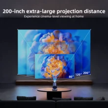 XBJ Latest Mini Protable HD Projector,Projector With Bluetooth 4.2, Projector Compatible With TV, Computers, And Tablets ,Professional Portable Video Proyector,Suitable For Home Theater, Camping Party, Office, Classroom (UsB Type-C), Mirroring, Micro Home Cinema,Indispensable For Outdoor Family Gathering, Valentine'sDay & Christmas Gift, Create Home Theater AndKaraoke Easily - Xem 5