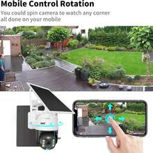 1pc Solar Security Camera,2k 3mp Pan ,Tilt 360° View ,Ip65 Waterproof ,Rechargeable Battery Powered ,Ptz Wifi Camera With Pir, Color Night Visiontwo-Way Audio,Cloud/Sd,Colour Night Vision