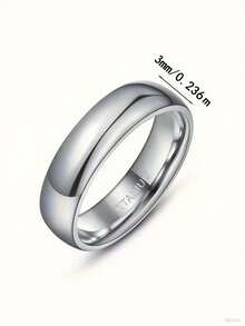6mm Durable Titanium Steel Ring For Men And Women - Individually Unplated, Simple Design, Ideal Gift - 銀色 - 查看 4