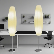 HonoDing Paper Floor Lamp, 59'' Minimalist Japanese Lamp, Perfect For Living Room, Office, Bedroom, Kids Room, Reading, Home Decor- No Bulb(Oval 2 Pack) - 美規A型插(110-127V) - 查看 11