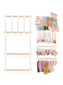 30 pièces Organisateur de support pour accessoires de cheveux en forme de nœud papillon, support de clip pour bandeau décoratif pour filles et bébés