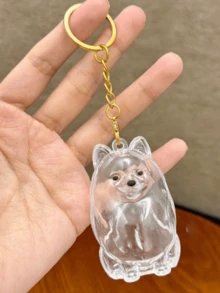 Transparent Pet Hair Storage Box Pendant Keychain - For Dog Owner Keys, Bags, Home Or Outdoor Organizer - Pet Memorial , Suitable For Dog Lovers Halloween Accessories Teachers Day Christmas Gift Ideas