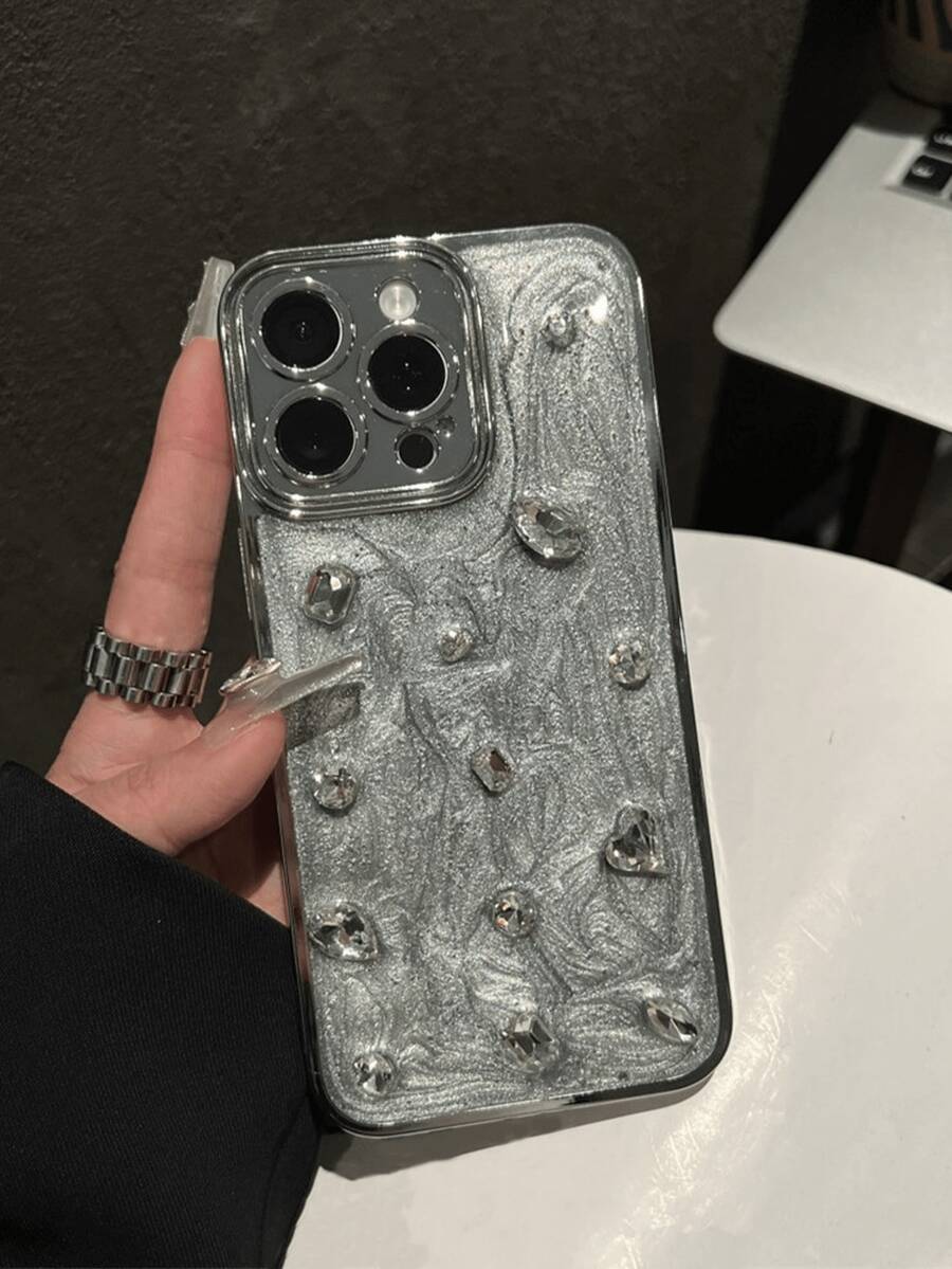 Carcasa de telefon Light Luxury InS-Style din rășină epoxidică tridimensională cu diamant de apă, model 15Pro, pentru Apple 14, emană o senzație de lux și nisip.