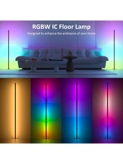 Slimme LED Multi RGB IC Vloer Coner Lamp Music Sync, Moderne 16 Million Changing St ing Mood Verlichting APP Remote Control, DIY Modes Timer Bedroom Gaming Room Living view 5