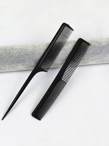 Peine de cola de estilo de peinado de maquillaje negro/Peine de doble cara, peine de salón negro para trenzar/recogidos/maquillaje, kit de peinado, para peluquería, salón de belleza y artículos esenciales de viaje