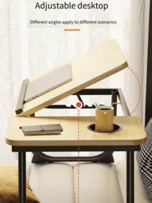 1pc Foldable Adjustable Laptop Desk, Portable Lap Desk For Bed, Student Dorm, Slouchy Study Writing Table